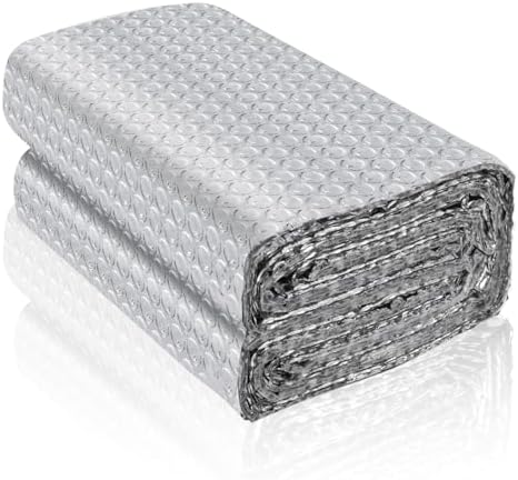 Reflective Foil Insulation, Double Reflective Bubble Insulation Sheet, Aluminum Foil Bubble Shield, Radiant Barrier Roll for RV Windows Weatherproofing (47''x 15Ft)