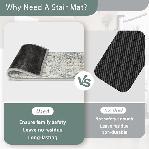 Carpet Stair Treads Non Slip 15PCS, 8" X 30" Edging Stair Runner for Wooden Steps Indoor, Resistant Stair Rugs with Reusable TPE Adhesive Backing, Residue Free Mat for Kids, Elders, Pets, Taupe - Image 5