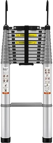 VEVOR Telescoping Ladder, 15 FT Aluminum Collapsible Extension Ladder, 400 LBS Capacity with Non-Slip Feet, Portable Multi-Purpose Compact Ladder for Home, RV, Loft, ANSI Liste… - Image 10