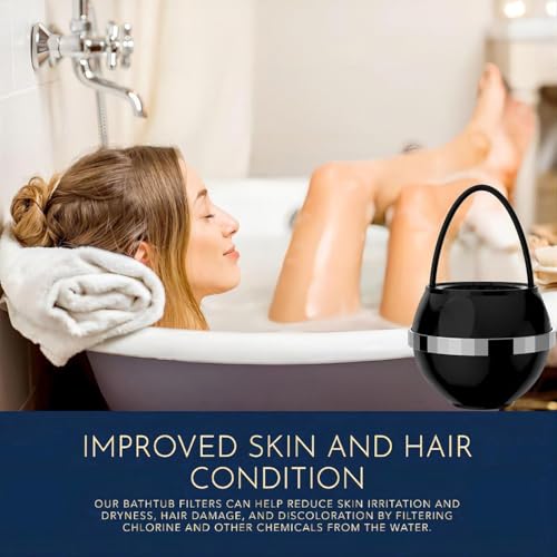 Bath Filter for Tub - Kinder Water Filter for Bathtub, Hard Water Softener to Remove Lead,Chlorine and Fluoride, Improve Skin, Hair and Nails Condition,Matte Black - Image 4