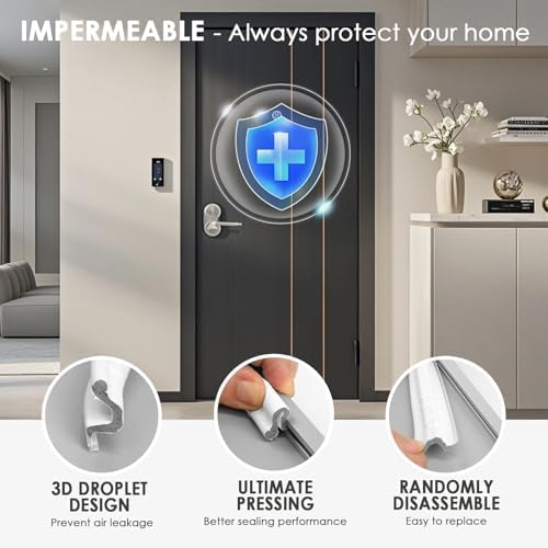 40FT Kerf Weather Stripping Door Seal Soundproof Weather Strips Seal Strip for Door Frame Exterior Weather Stripping (40FT,White,4 Gaskets) - Image 4
