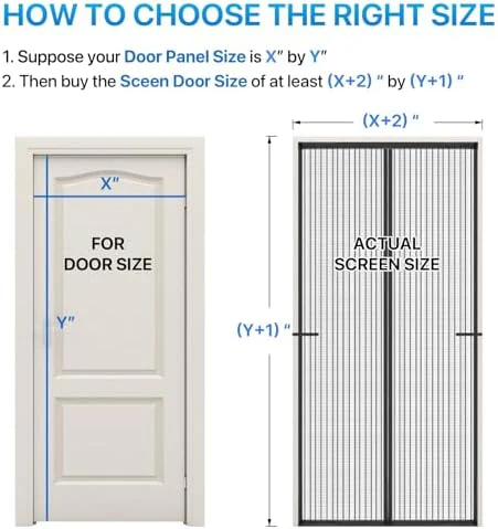 Heavy Duty Door Screen Magnetic Closure, LOVIGA Thickened Fiberglass Screen Door Mesh, Self Sealing, Tear Resistant, Easy Assemble, Fine Mesh Keep Bugs Out Fit Door Size 38 Inch X 82 Inch - Image 7