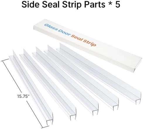 AmazerBath 5 PCS Shower Door Side Seal Strip -15.75 Inches x 5, 5 Sections Segmented Shower Installation Kit, Frameless Glass Door Seal Strip - Suitable for 1/2 Inch Glass - Image 2