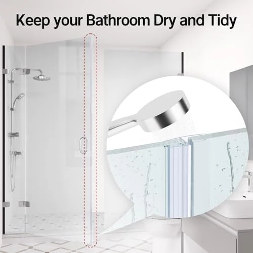 AmazerBath 5 PCS Shower Door Side Seal Strip -15.75 Inches x 5, 5 Sections Segmented Shower Installation Kit, Frameless Glass Door Seal Strip - Suitable for 1/2 Inch Glass - Image 5