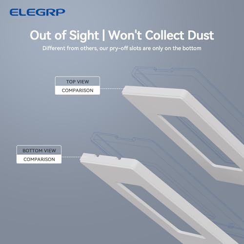 ELEGRP 4-Gang Screwless Decorative Wall Plates, Mid-Size Unbreakable Thermoplastic Faceplate Cover for Decorator Receptacle Outlet Switch, UL Listed (2 Pack, Matte White) - Image 3