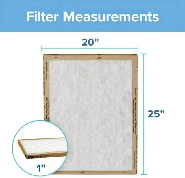 Filtrete 20x25x1 Air Filter, 3M MERV 1 HVAC AC Furnace Filter Replacement, 6-Pack (Actual Size 19.69x24.69x0.88 in) - Image 2