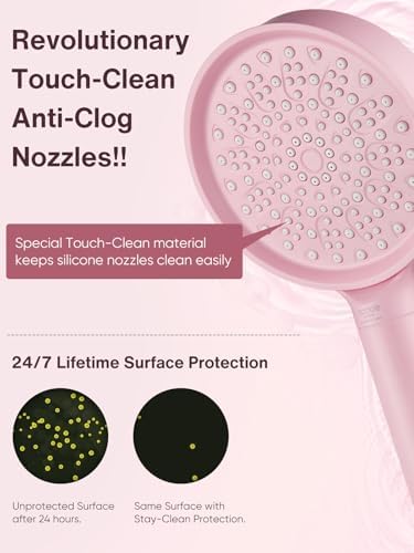 Cobbe Filtered Shower Head with Handheld, High Pressure 6 Spray Mode Showerhead with Filters, Water Softener Filters Beads for Hard Water - Remove Chlorine - Reduces Dry Itchy Skin, Pink - Image 6