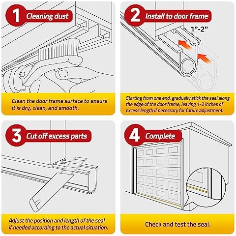 Jin&Bao Garage Door Bottom Weather Stripping Rubber Seal with T-Ends 5/16" - Protect Your Garage from Weather, Insects, and Dust with Premium Garage Door Draft Stopper(20FT, Black) - Image 6