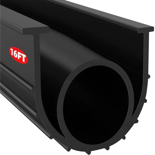 Jin&Bao Garage Door Bottom Weather Stripping Rubber Seal with T-Ends 5/16" - Protect Your Garage from Weather, Insects, and Dust with Premium Garage Door Draft Stopper(16FT, Black)