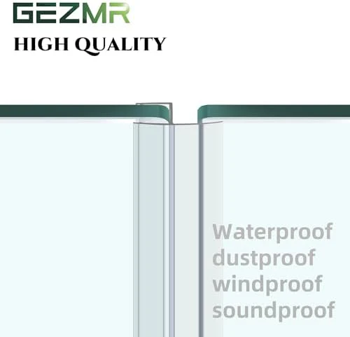 4-Pack Frameless Shower Door Side Seal Strip Shower Door Bottom Seal Shower Door Sweep for 3/8 Inch Thick Glass, Vertical H-Type Glass Door Seal Stop Leaks. (4-Pack x 45" Length) - Image 6