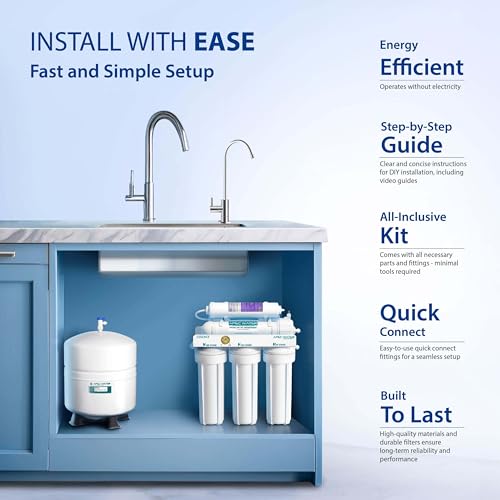 APEC Water Systems ROES-PH75 Essence Series Top Tier Alkaline Mineral pH+ 75 GPD 6-Stage Certified Ultra Safe Reverse Osmosis Drinking Water Filter System with Extra High Capacity Filter Set Stage 1-3 - Image 8
