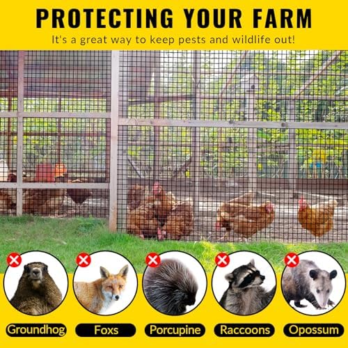 Hardware Cloth PVC Coated Wire Mesh 48'' x 50' 1/2inch Mesh Black Vinyl Coated Fence Chicken Wire Fencing 19 Gauge Chain Link Fence for Chicken Coop, Animal Control,Gutter Guard, and Home Improvement - Image 5