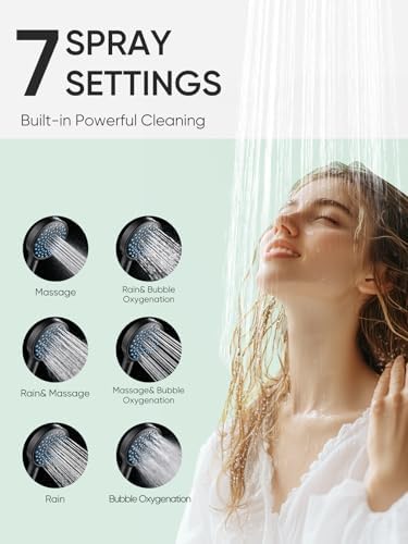 Cobbe Filtered Shower Head with Handheld, High Pressure 7-mode Showerhead with Filters for Hard Water - Remove Chlorine - Reduces Dry Itchy Skin, Patented Paddle Shift Design, Black - Image 7
