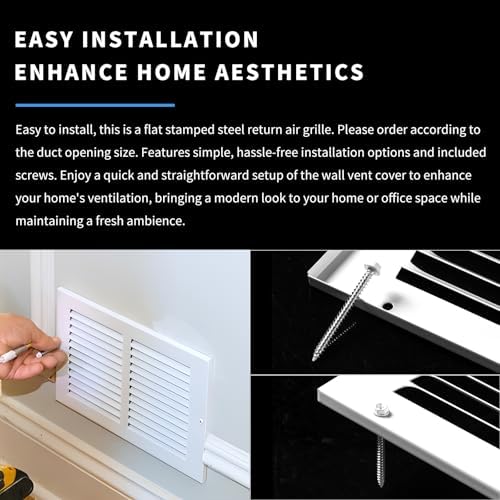 30x8 Return Air Grille(Duct Opening Size),Air Return Vent Cover,Flat Vent Cover,Rejillas De Aire Acondicionado para Casa,Return Air Grilles,Outer Dimensions:31.75"Wx9.75"H(30"W x 8"H, Duct Opening) - Image 5