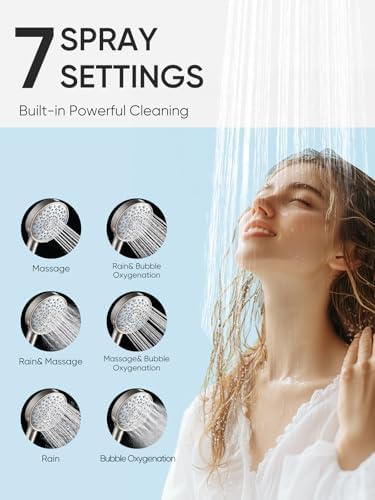 Cobbe Filtered Shower Head with Handheld, High Pressure 7-mode Showerhead with Filters for Hard Water - Remove Chlorine - Reduces Dry Itchy Skin, Patented Paddle Shift Design, Brushed Nickel - Image 5