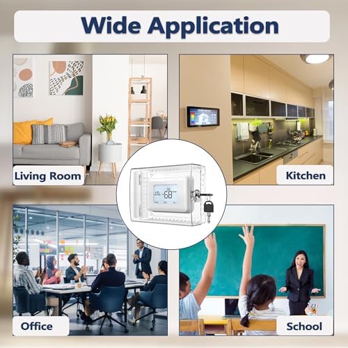 6 PCS Large Thermostat Lock Box Cover with Key, Clear Thermostat Cover with Lock Compatible with Home Thermostat On Wall, AC Lock Box Cover with Key Fits Thermostats 5" H x 6" W or Smaller - Image 6