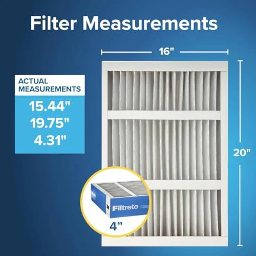 Filtrete 16x20x4 AC Furnace Air Filter, MERV 13, MPR 1900, Premium Allergen, Bacteria & Virus Filter, Electrostatic Air Cleaning Filter, 2-Pack (Actual Size 15.44 x 19.75 x 4.31 in) - Image 2