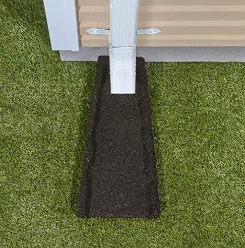 Rubberific 2 Pack Premium Rubber Downspout Splash Block, Rain Guard, Stone Textured Drain Extender (Black) - Image 3
