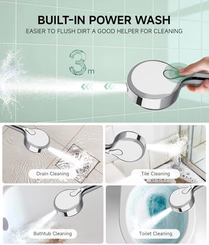 SunCleanse Filtered Shower Head with Handheld, 9-Spray Setting Detachable Showerhead with Filters, Shower Head for Hard Water - Filtered Chlorine, Improve Skin and Hair Texture, Chrome - Image 4