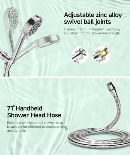 SunCleanse Filtered Shower Head with Handheld, 9-Spray Setting Detachable Showerhead with Filters, Shower Head for Hard Water - Filtered Chlorine, Improve Skin and Hair Texture, Chrome - Image 8