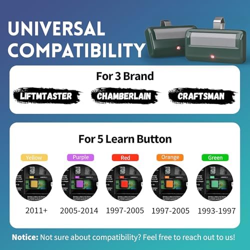 2 for Chamberlain Craftsman Garage Door Opener Remote 891LM 971LM Universal,Green - Image 3