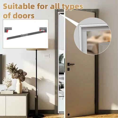 2Pcs×196" Wedge-Shape Foam Window Weather Stripping Door Seal Strip,Soundproofing Frame Insulation Tape for Exterior Front Door,Noise Cancelling Window Inserts,Door Gap Filler Light Blocker,White - Image 5