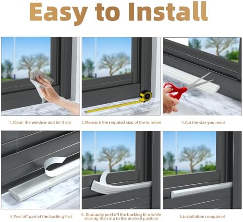 2Pcs×196" Wedge-Shape Foam Window Weather Stripping Door Seal Strip,Soundproofing Frame Insulation Tape for Exterior Front Door,Noise Cancelling Window Inserts,Door Gap Filler Light Blocker,White - Image 7