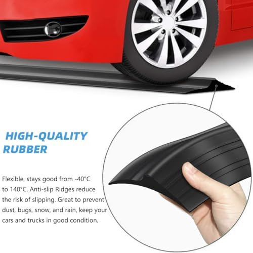 Jin&Bao Universal Garage Door Threshold Seal Strip 12FT Kit, Bottom Waterproof Rubber Weather Stripping Replacement(Black, 1 Adhesive) - Image 2