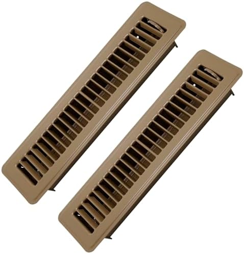2 Pack Floor Register 2" x 12" Inch Heavy Duty Floor Vents, Metal Heat Air Vent Covers Rust Proof Finish Floor Vent Covers for Home Heater Floor Registers Grilles & Vents (Brown)
