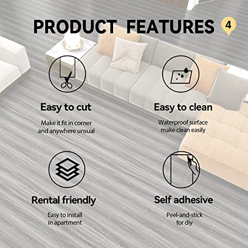 Wood Grain Peel and Stick Floor Tiles – 11.8” Width, Full Roll Length of 590" – Versatile Design for Any Space, Light Color Self Adhesive Vinyl Flooring, Waterproof and Non-Slip Features - Image 4