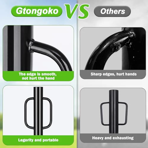 Gtongoko 8LB Fence Post Driver with Handles Heavy Duty T Post Driver Post Pounder for T-Posts, U Channel, Metal Post and Sign Post Pole Driver Tool, Black - Image 4