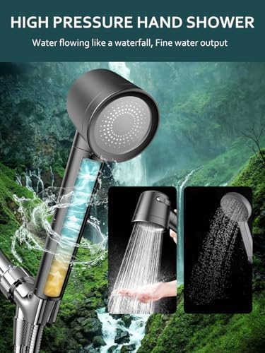 Filtered Shower Head with Handheld, 3 Modes High Pressure Shower Heads, Shower Head with Filters 18 Layers for Hard Water, Remove Chlorine and Harmful Substance, Reduce Dry Skin - Image 2