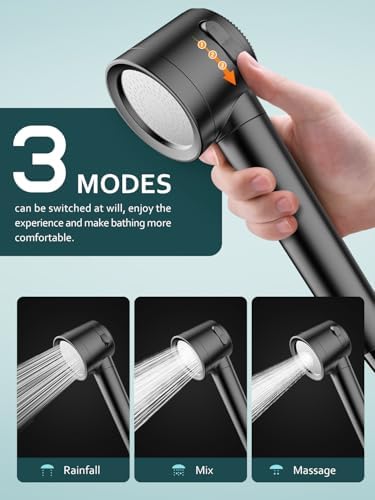 Filtered Shower Head with Handheld, 3 Modes High Pressure Shower Heads, Shower Head with Filters 18 Layers for Hard Water, Remove Chlorine and Harmful Substance, Reduce Dry Skin - Image 5