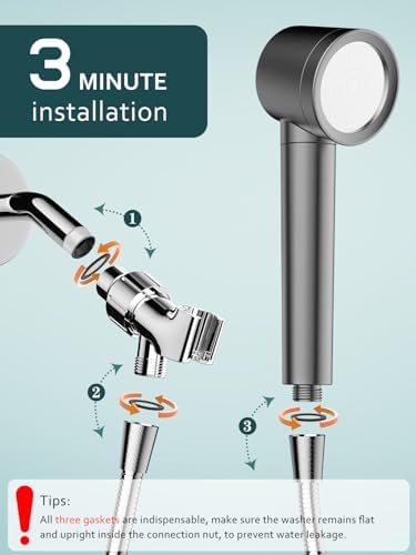 Filtered Shower Head with Handheld, 3 Modes High Pressure Shower Heads, Shower Head with Filters 18 Layers for Hard Water, Remove Chlorine and Harmful Substance, Reduce Dry Skin - Image 6