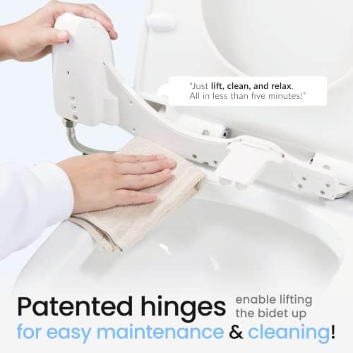 LUXE Bidet NEO 185 Plus - Patented Bidet Attachment for Toilet Seat, Innovative Hinges to Clean, Slide-in Easy Install, Advanced 360° Self-Clean, Dual Nozzles, Feminine & Rear Wash (Gold) - Image 2