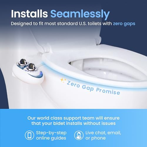 LUXE Bidet NEO 185 - Self-Cleaning, Dual Nozzle, Non-Electric Bidet Attachment for Toilet Seat, Adjustable Water Pressure, Rear and Feminine Wash (Gold) - Image 5