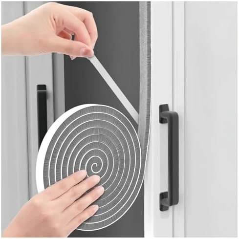 33 Ft Self-Adhesive Weather Stripping Door Seal Strip for Door Window, 0.35" Wide x 0.35" Thick, Gray