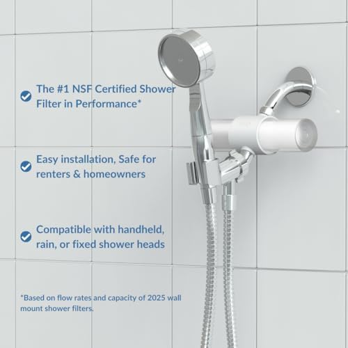 Weddell Duo Shower Filter - NSF Certified Shower Filter, High Pressure Activated Carbon Filter, Removes Chlorine, PFAS & Particulates, Clinically Tested For Healthier Skin & Hair (Pink) - Image 6