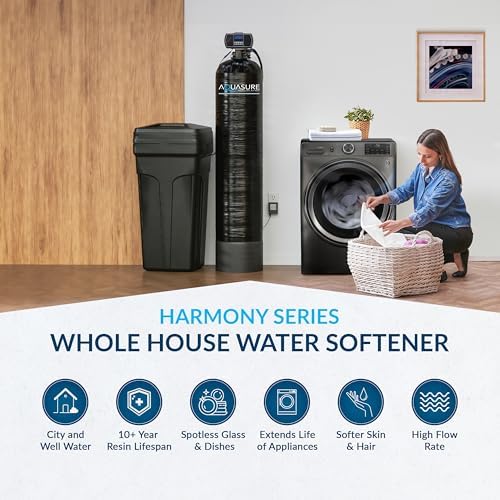 Aquasure Harmony Series 40,000 Grains Whole House Water Softener with High Performance Automatic Digital Metered Control Head | Reduces Hardness & Minerals | Improve Water Quality | For 3-4 bathrooms - Image 2