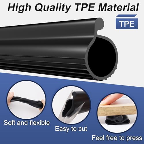 Garage Door Seal P Bulb – 16.8ft Flexible Weatherproof TPE Seal for Single-Channel Doors, Easy DIY Installation, Extreme Temperature Protection, Prevents Drafts, Noise Reduction, Saves Energy - Image 4