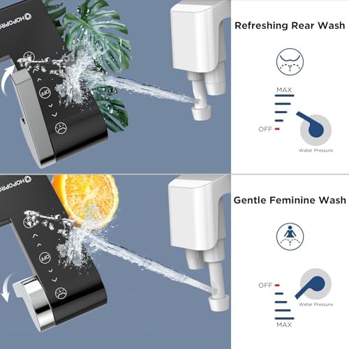 HOPOPRO Bidet Attachment for Toilet, Non-Electric Bidet Ultra-Slim Dual Nozzle (Feminine/Rear Wash), Fresh Cold Water Sprayer Bidets for Existing Toilets with Adjustable Pressure Control, Black - Image 2