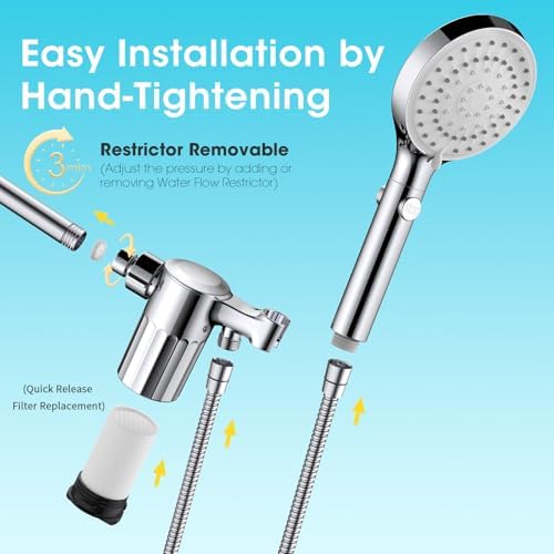 Shower Head with Handheld, Filtered Shower Head with 80" Extra Long Hose, 20-Stage Filter for Softening Hard Water to Improve Hair and Skin Problems - Image 8