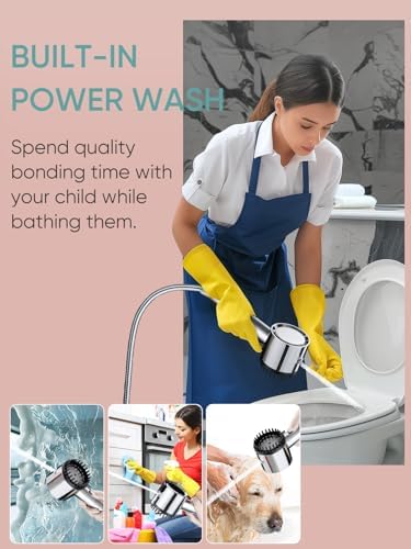 Cobbe Filtered Shower Head with Handheld, High Pressure 5-mode Showerhead with Filters, Built-in Power Wash for Hard Water - Remove Chlorine - Reduces Dry Itchy Skin, Chrome - Image 4