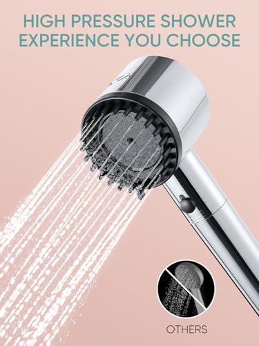 Cobbe Filtered Shower Head with Handheld, High Pressure 5-mode Showerhead with Filters, Built-in Power Wash for Hard Water - Remove Chlorine - Reduces Dry Itchy Skin, Chrome - Image 6
