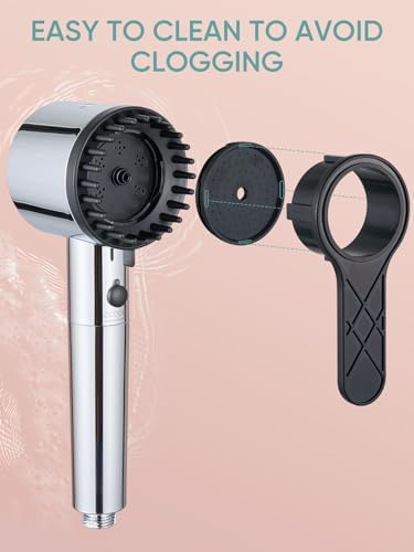 Cobbe Filtered Shower Head with Handheld, High Pressure 5-mode Showerhead with Filters, Built-in Power Wash for Hard Water - Remove Chlorine - Reduces Dry Itchy Skin, Chrome - Image 8