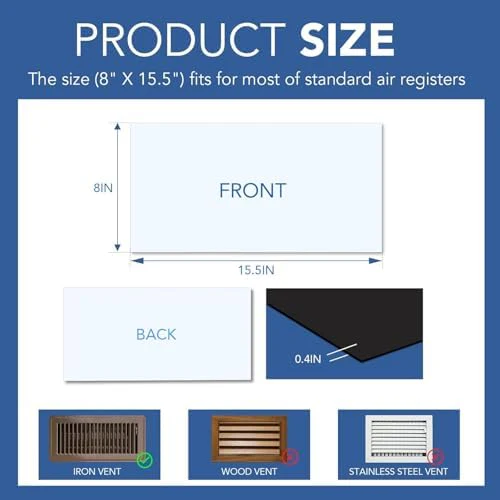 DIYMAG Strong Magnetic Vent Covers 8Pack, Vent Covers for Home Floor Standard Air Registers, 8 inch X 15.5 inch Air Vent Covers for Floor Wall and Ceiling Registers, Home and RV, HVAC - Image 2
