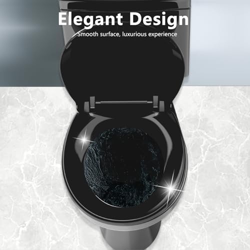 Toilet Seat Black, Toilet Seat Round 16.5 inch Soft Close Quiet, No Slam, Premium PP Material Easy Clean, B2B Available, Black - Image 3