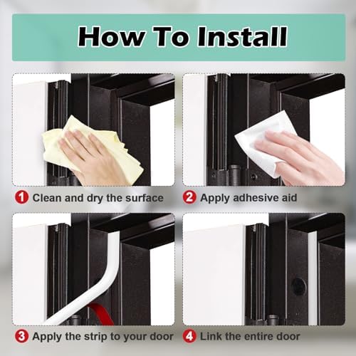 Weather Stripping Door Seal - Self Adhesive Weather Strip Silicone D Shaped Seal Strip for Door Frame/Window Seal (40FT White 3/8" W × 1/4" T) - Image 6