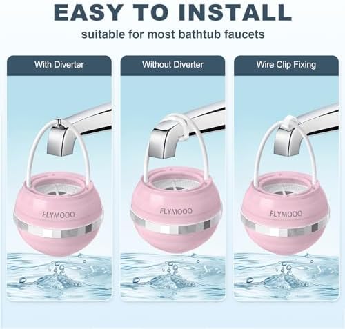 Bath Water Filter for Tub Faucet - 8 Stages Bathtub Water Filter Reduces Contaminants for Softer, Smoother Skin - 2,500 Gallons of Filtration, BPA Free (Pink) - Image 8