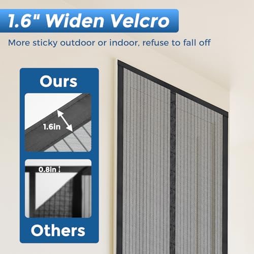 Smartor Magnetic Screen Door Magnetic Closure Fits 36"x80" Doors |Polyester - Retractable Screen Door Mesh| Self Sealing|Hands Free |Keeps Bugs Out|Pet and Kid Friendly-39 Inch x 82 Inch - Image 4